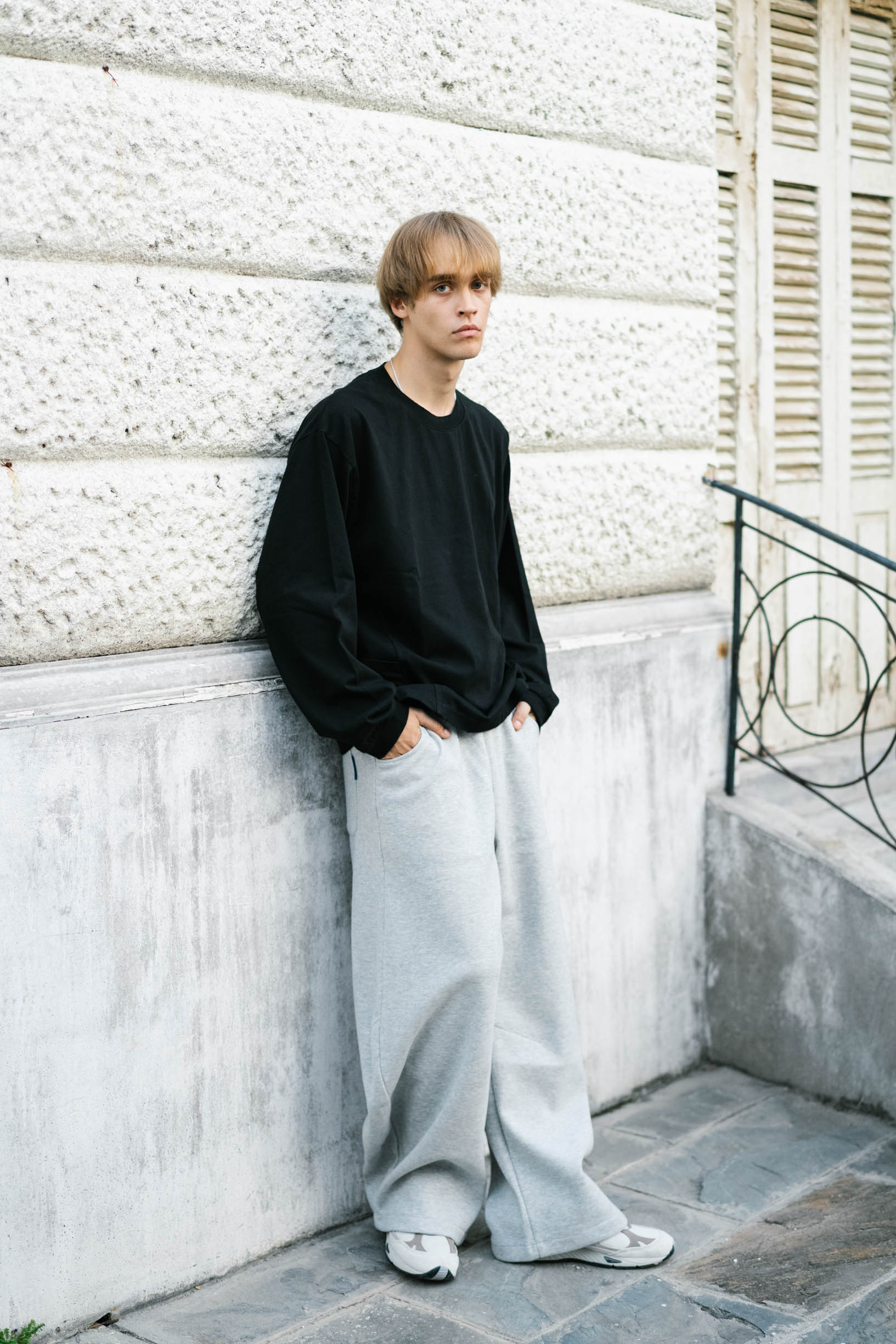 【裏パイル】LINDEN ストレートスウェットパンツ グレー