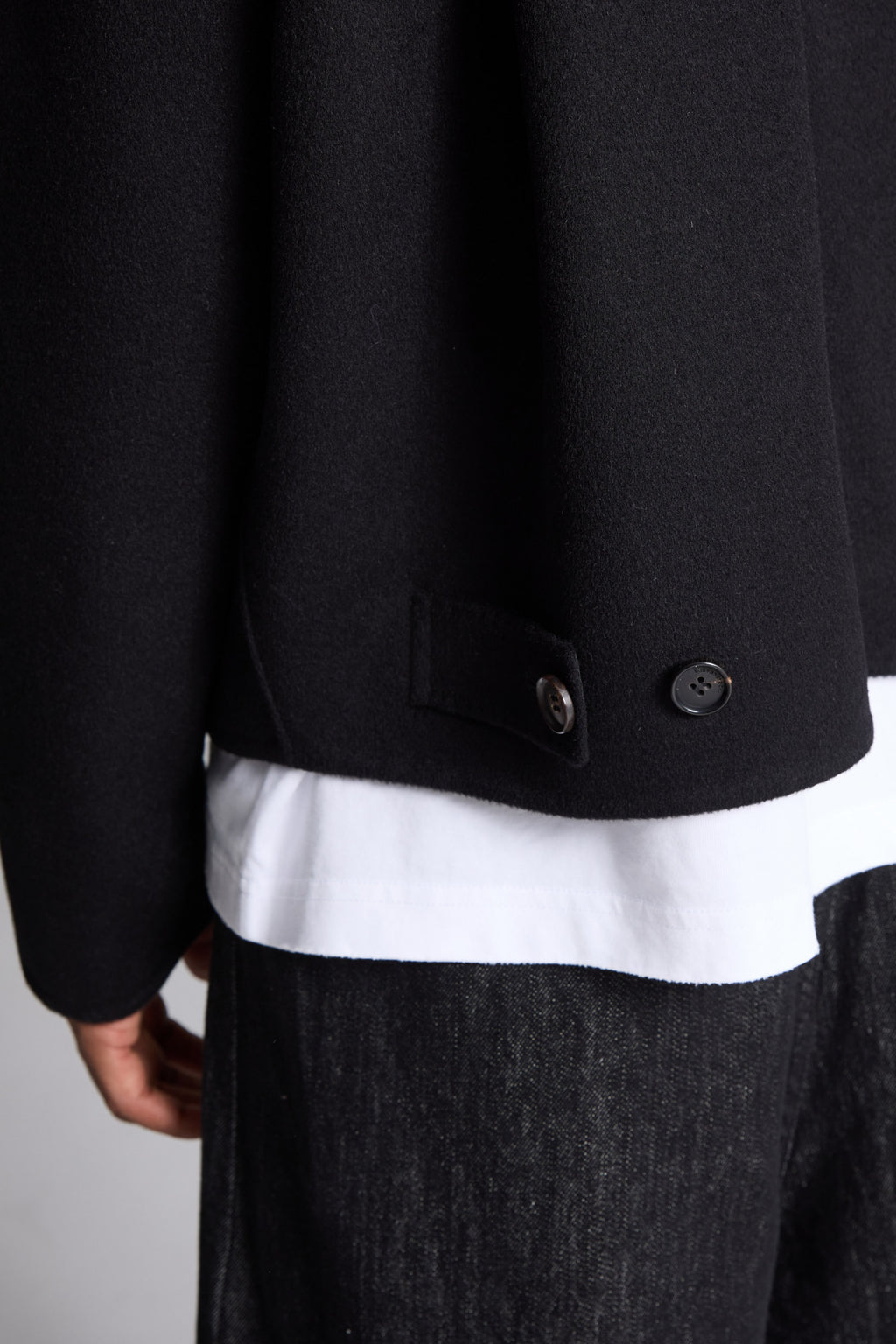 ハンドメイド ピュアウール ジャケット ブラック