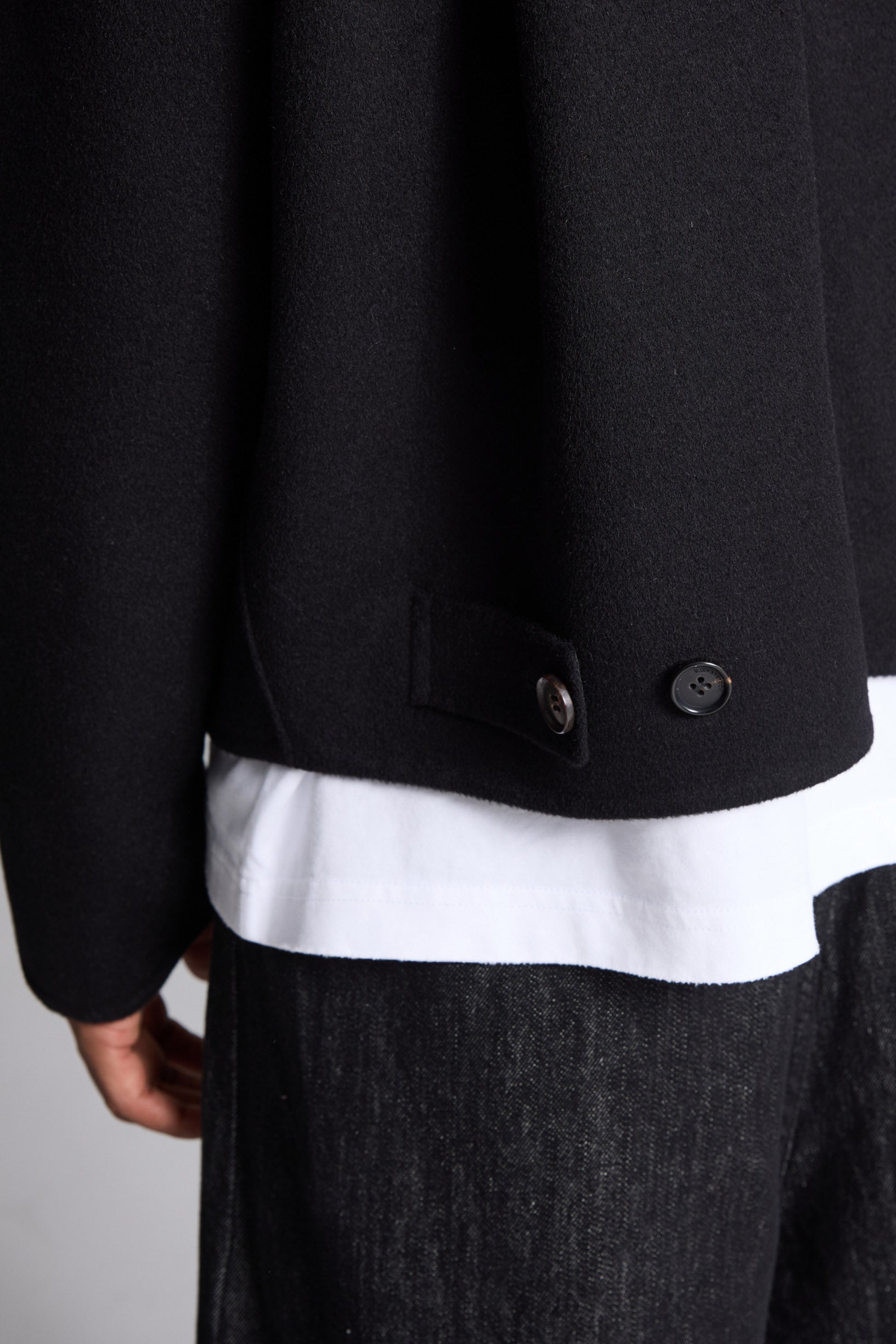 ハンドメイド ピュアウール ジャケット ブラック